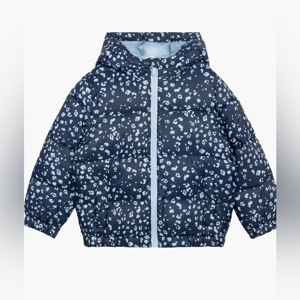 Miles the Label snow leopard print hooded packable parka